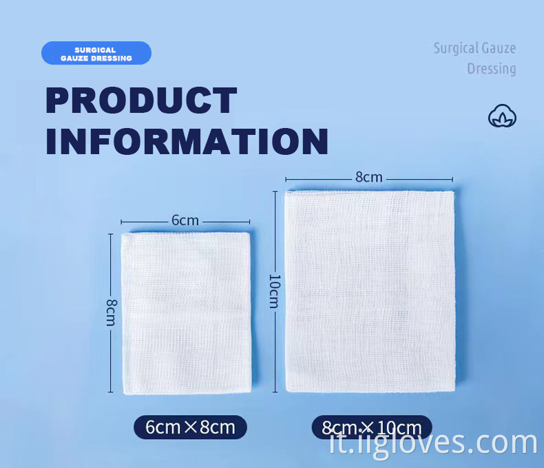 Ospedale Forniture Medical Emostatico Garza sterile traspirante 10x10 cm Gauda non sterilare